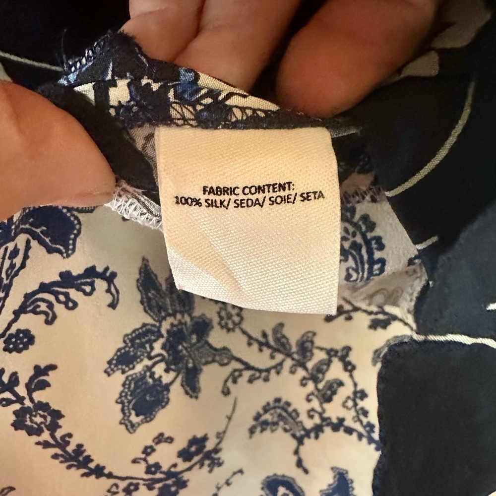 10 Crosby Derek Lam Blue and Cream Floral Dress - Picture 4 of 4